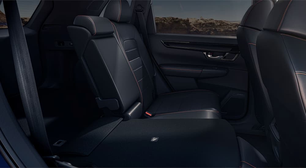 Rear folded seat in a 2025 Honda CR-V Hybrid for sale near Seattle.