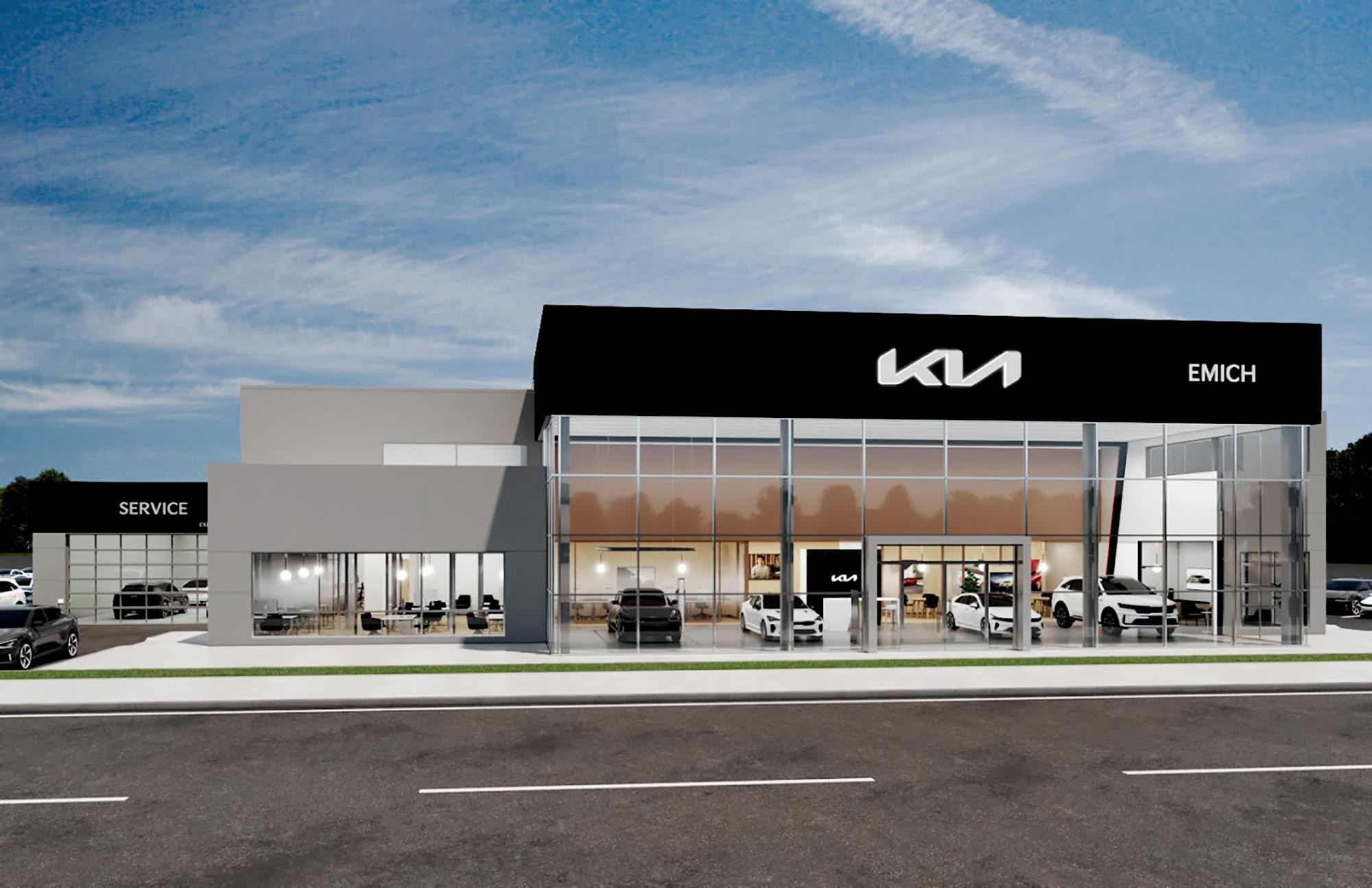 Happy Denver family shopping for a Kia at Emich Kia dealership with knowledgeable sales team