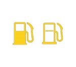 Volkswagen warning light indicator of gas pump to signify low fuel