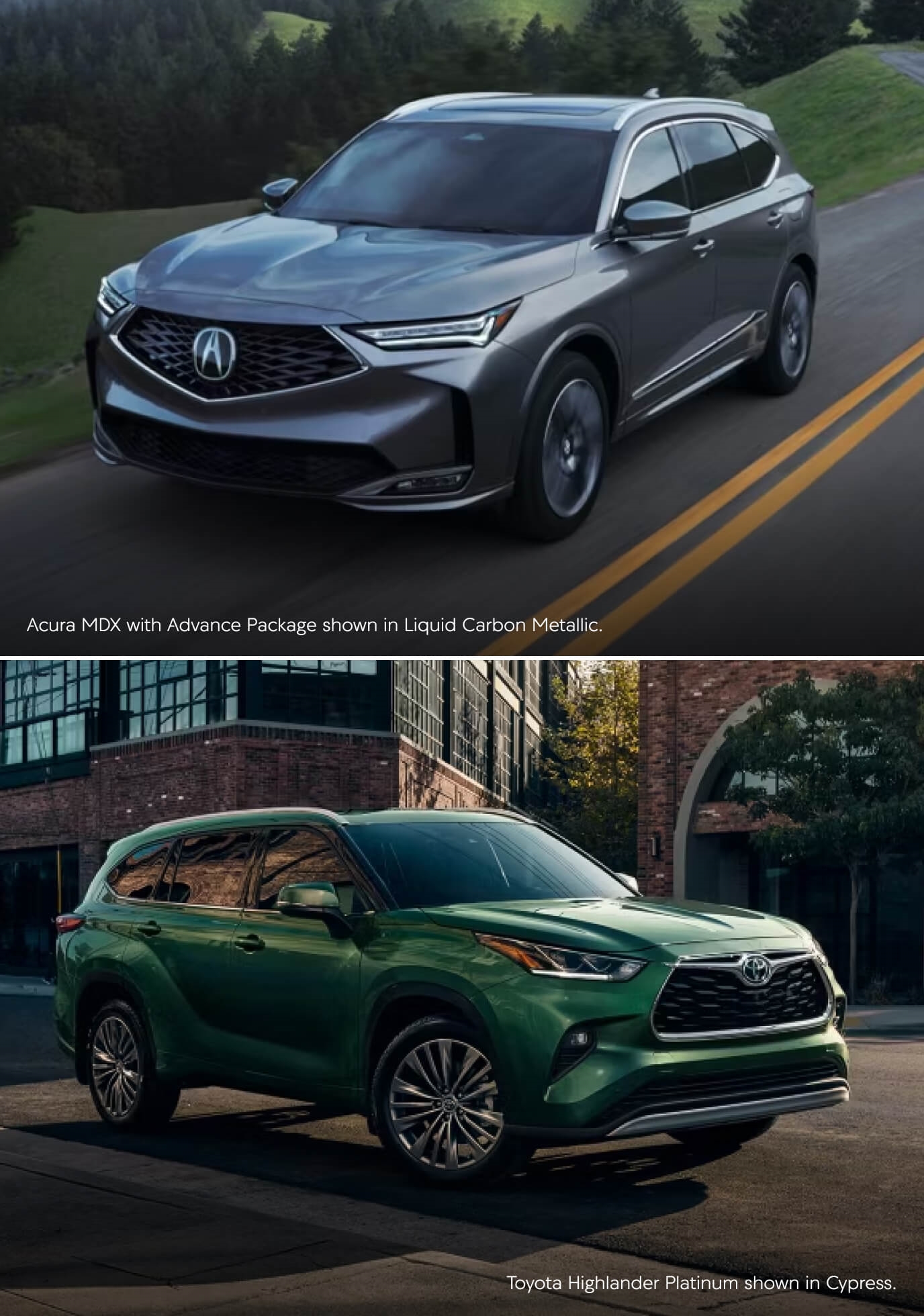 Acura MDX vs. Toyota Highlander Performance Specs & Handling