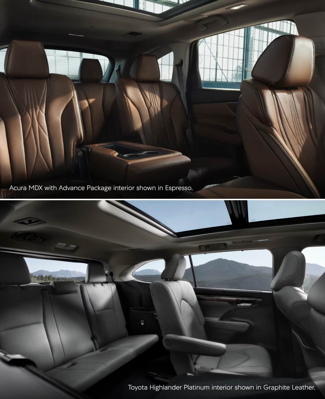 Acura MDX vs. Toyota Highlander Size, Space & Cargo Room
