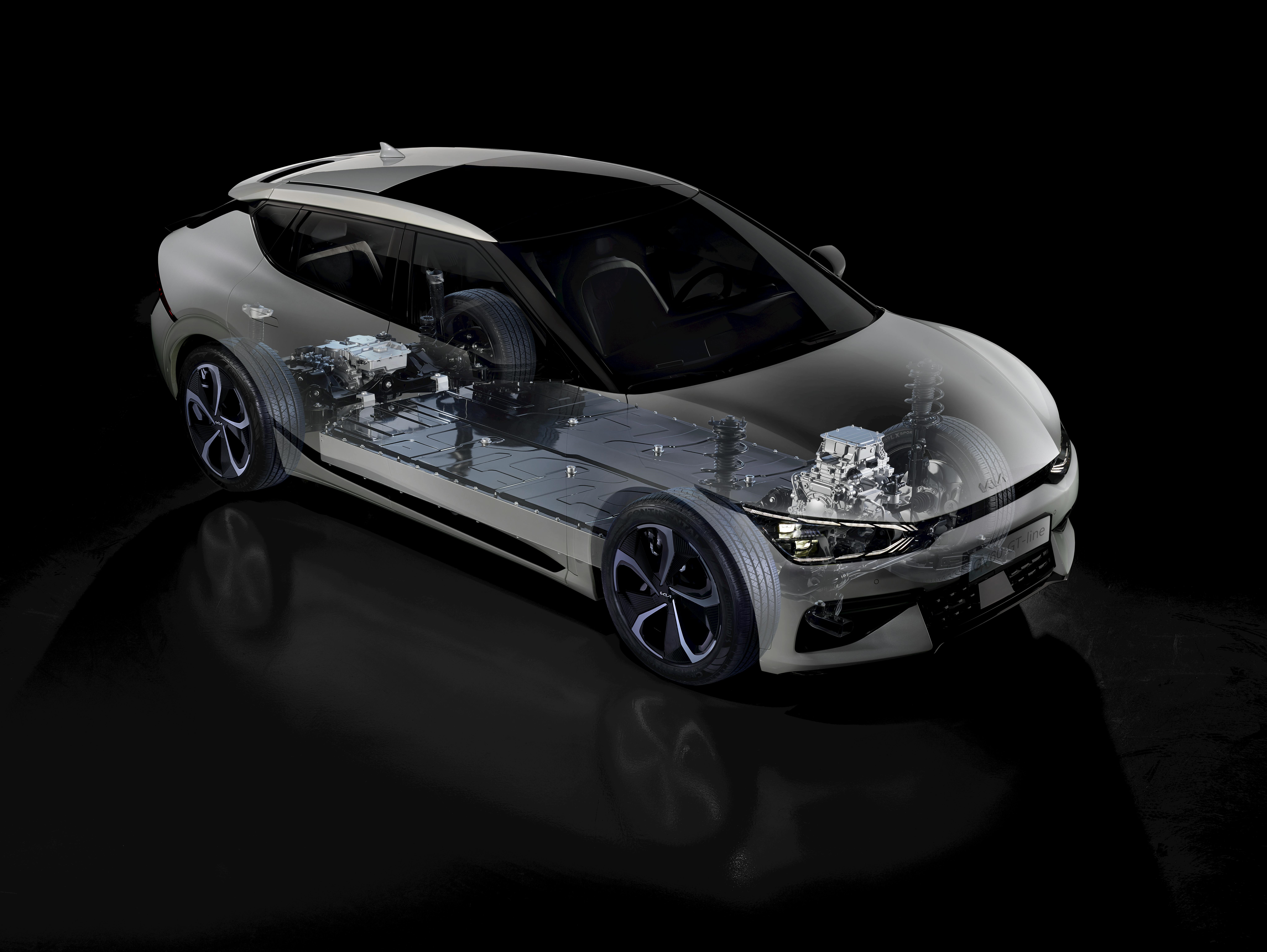 Diagram showing the interior structure of the Kia EV6