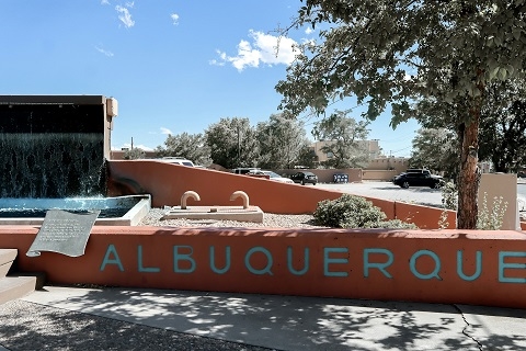 a fountain in Albuquerque, NM