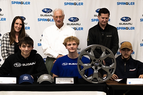 Students from Greater Johnstown Career and Technology Center express their intent to work for Spangler Subaru