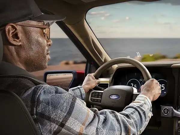 Man driving a New Ford F-150