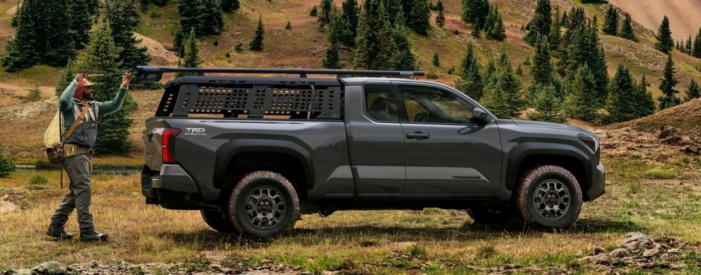 A grey 2025 Toyota Tacoma for sale near Concord from the side.