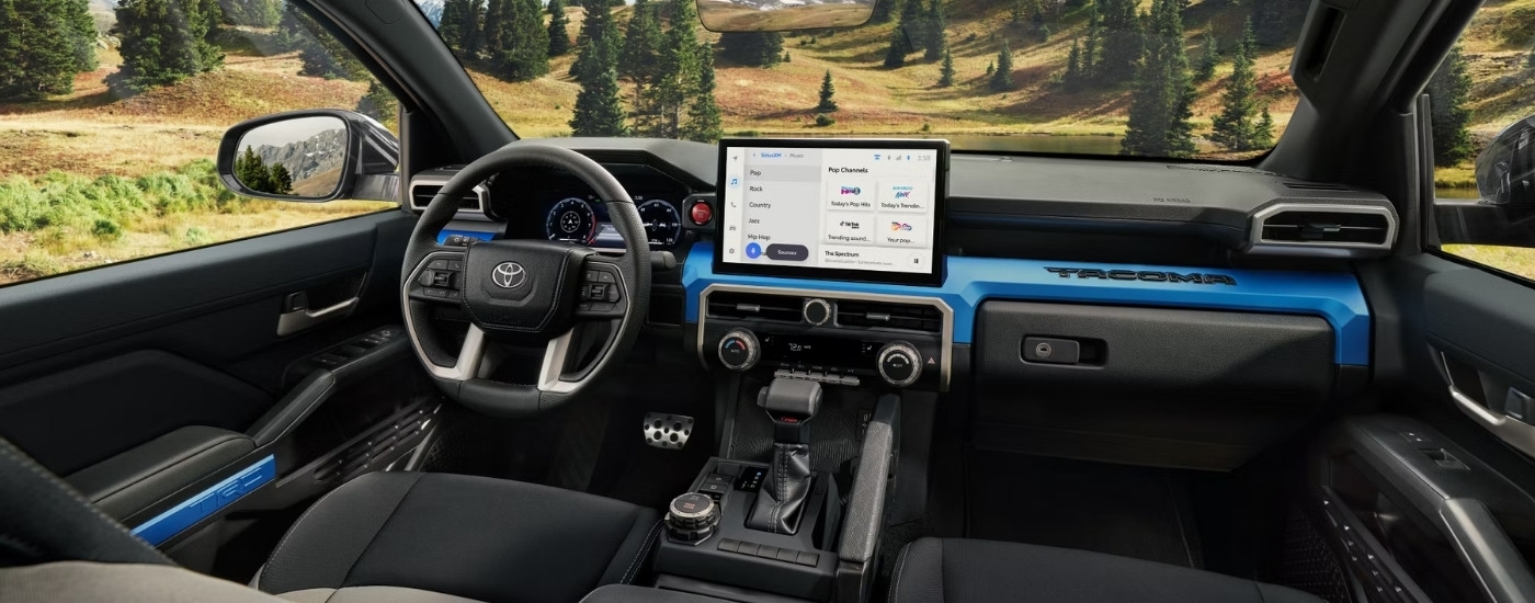 The interior of a 2025 Toyota Tacoma.