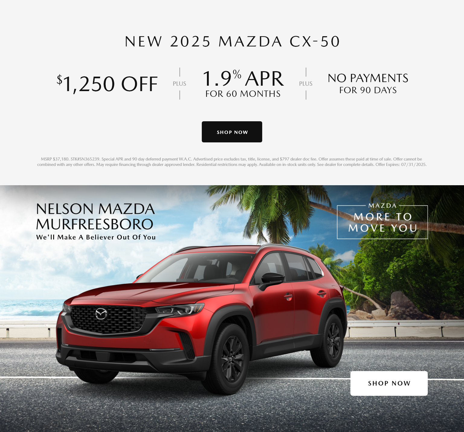Mazda CX-50 July 2025 Specials