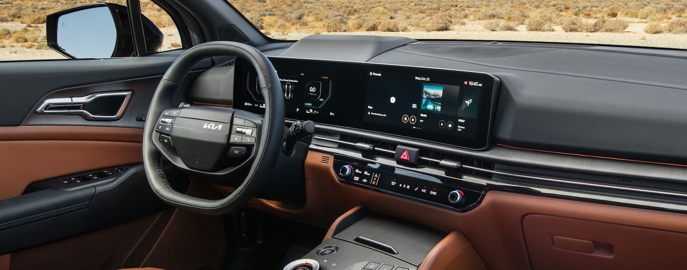 Infotainment screen and dashboard in a 2026 Kia Sportage