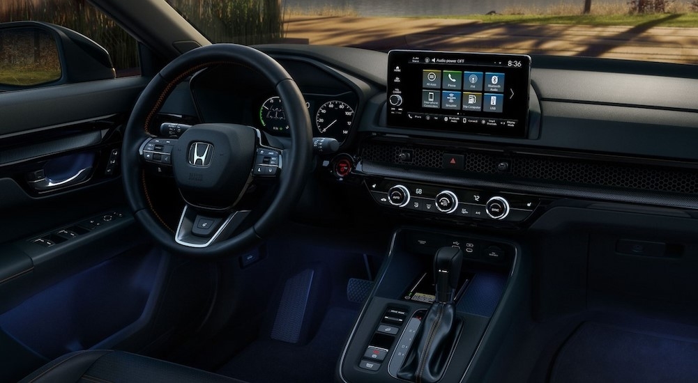 The black interior and dash in a 2026 Honda CR-V.