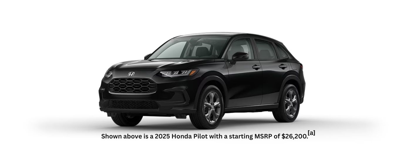 A black 2026 Honda HR-V angled left.