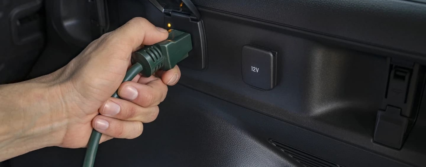 An outlet in a 2022 Ford Bronco Sport for sale in Westminster.