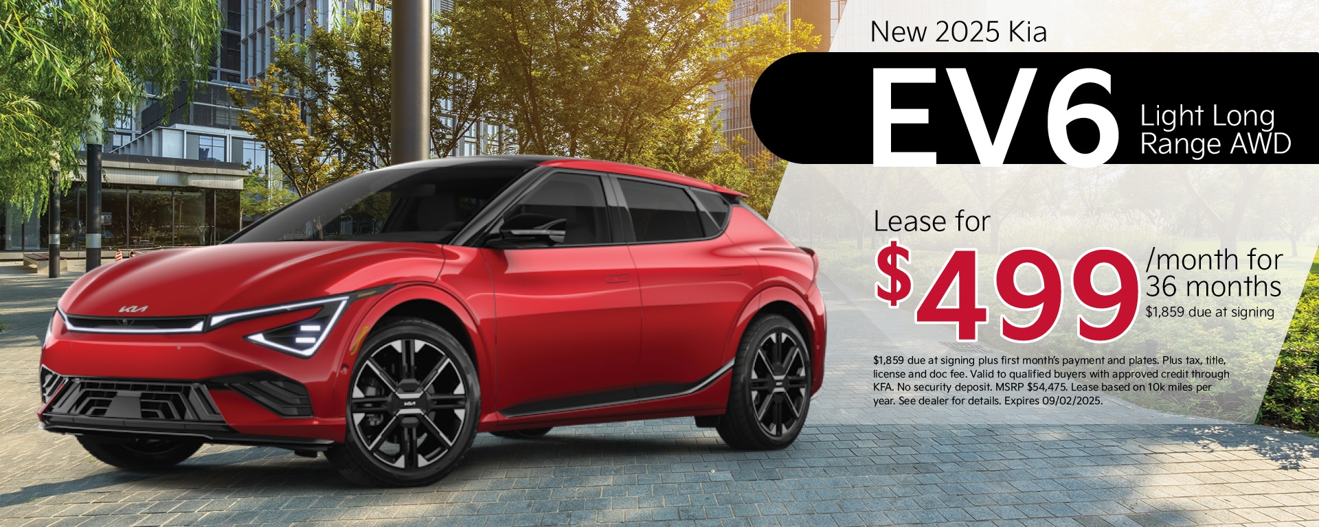 New 2025 Kia EV6 Lease for $499