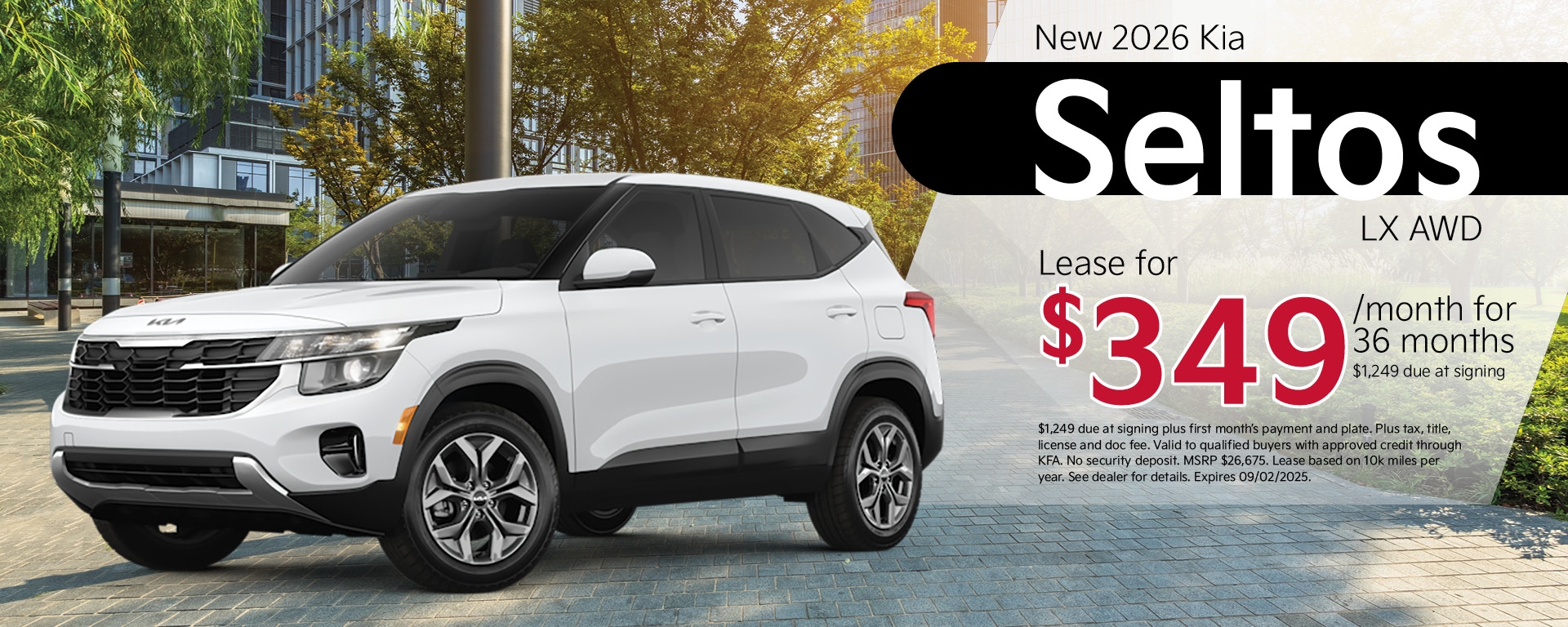 New 2026 Kia Seltos LX AWD Lease for $349