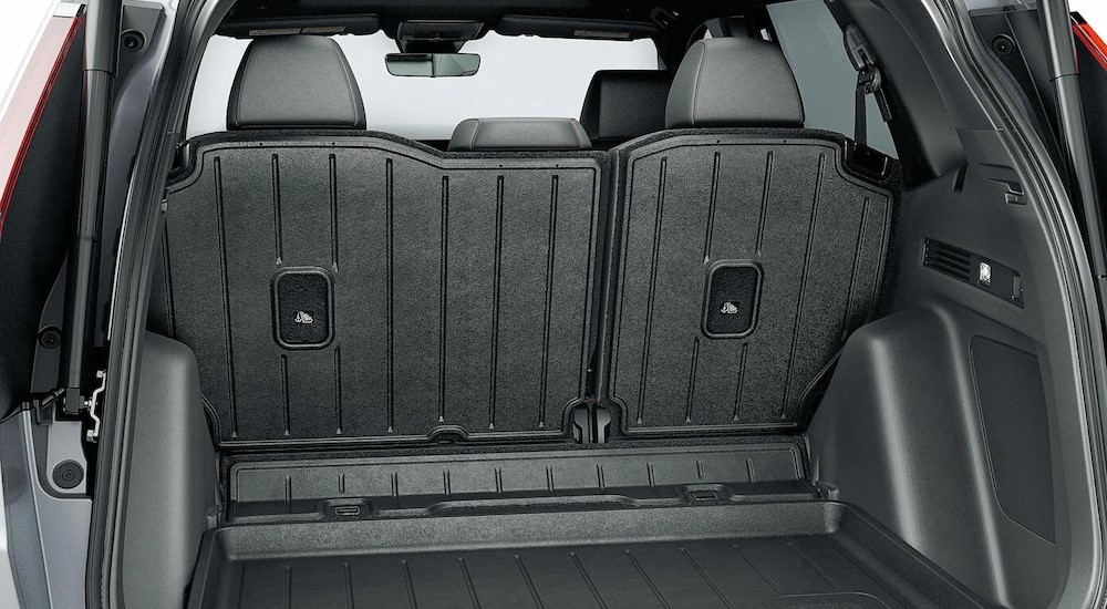 The black rear cargo area in a 2026 Honda CR-V.