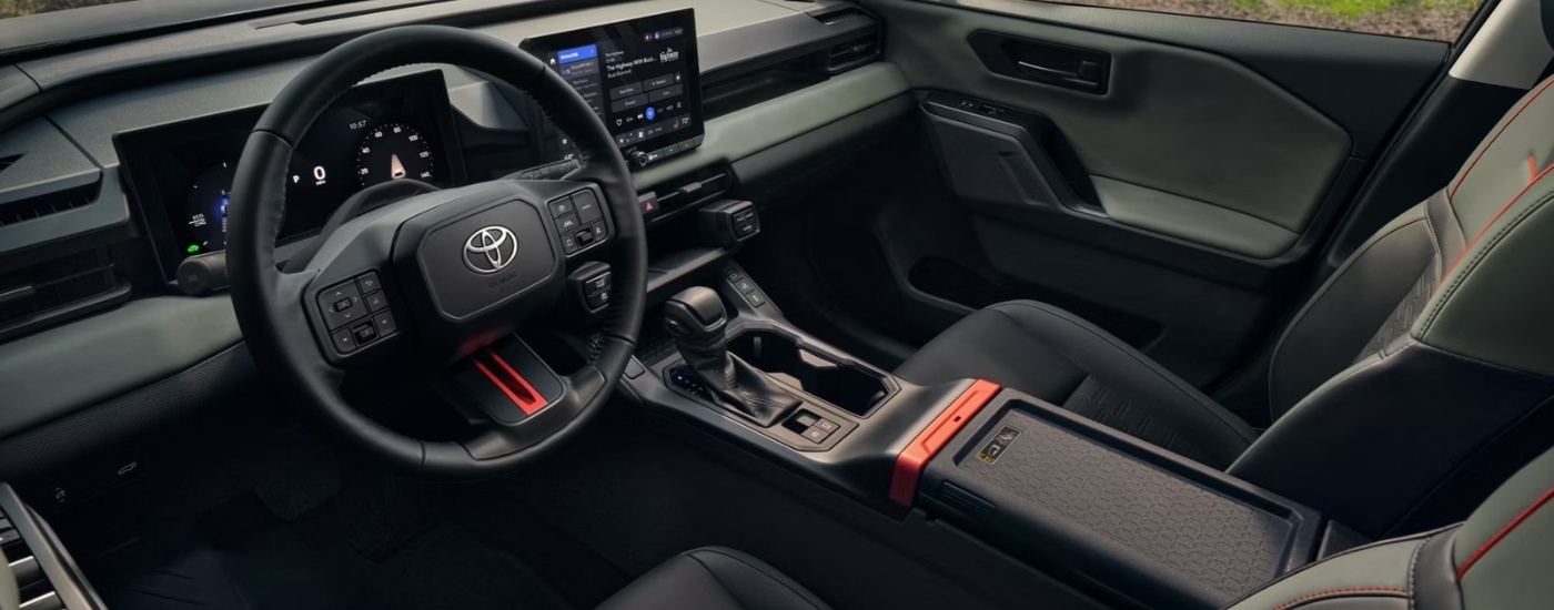 Black leather interior in a 2026 Toyota RAV4.