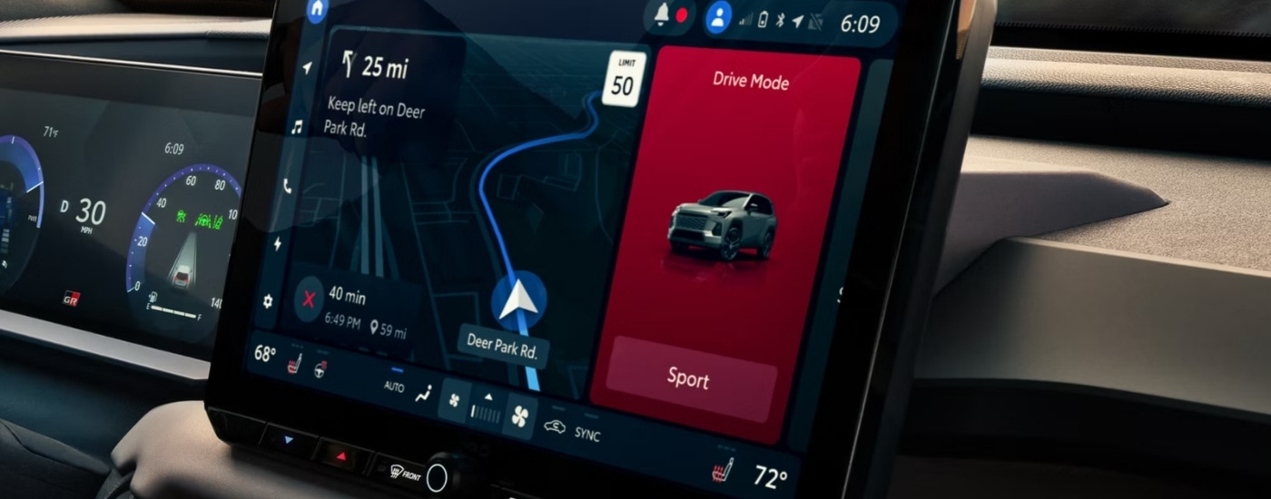 Infotainment screen in a 2026 Toyota RAV4 PHEV.