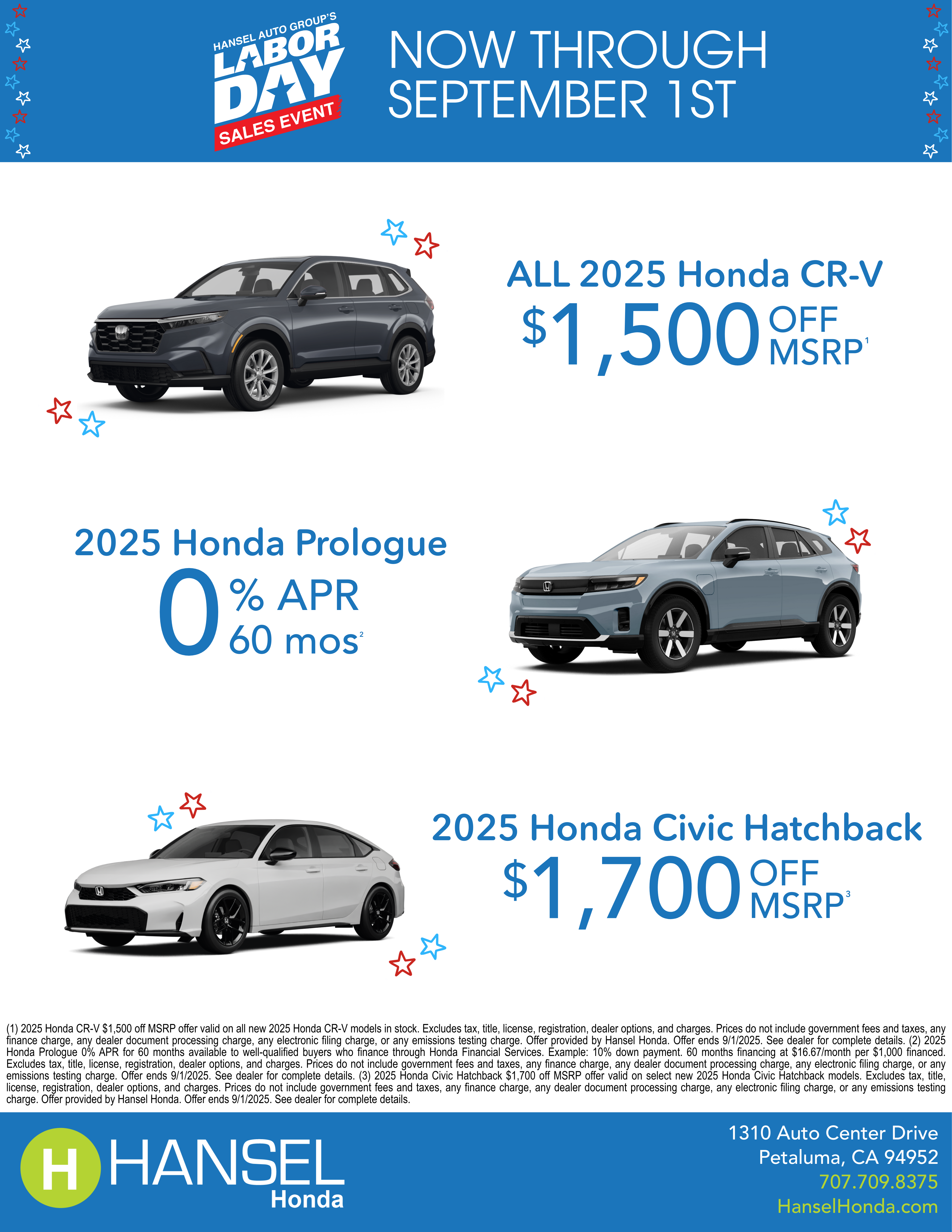 Honda Labor Day Flyer