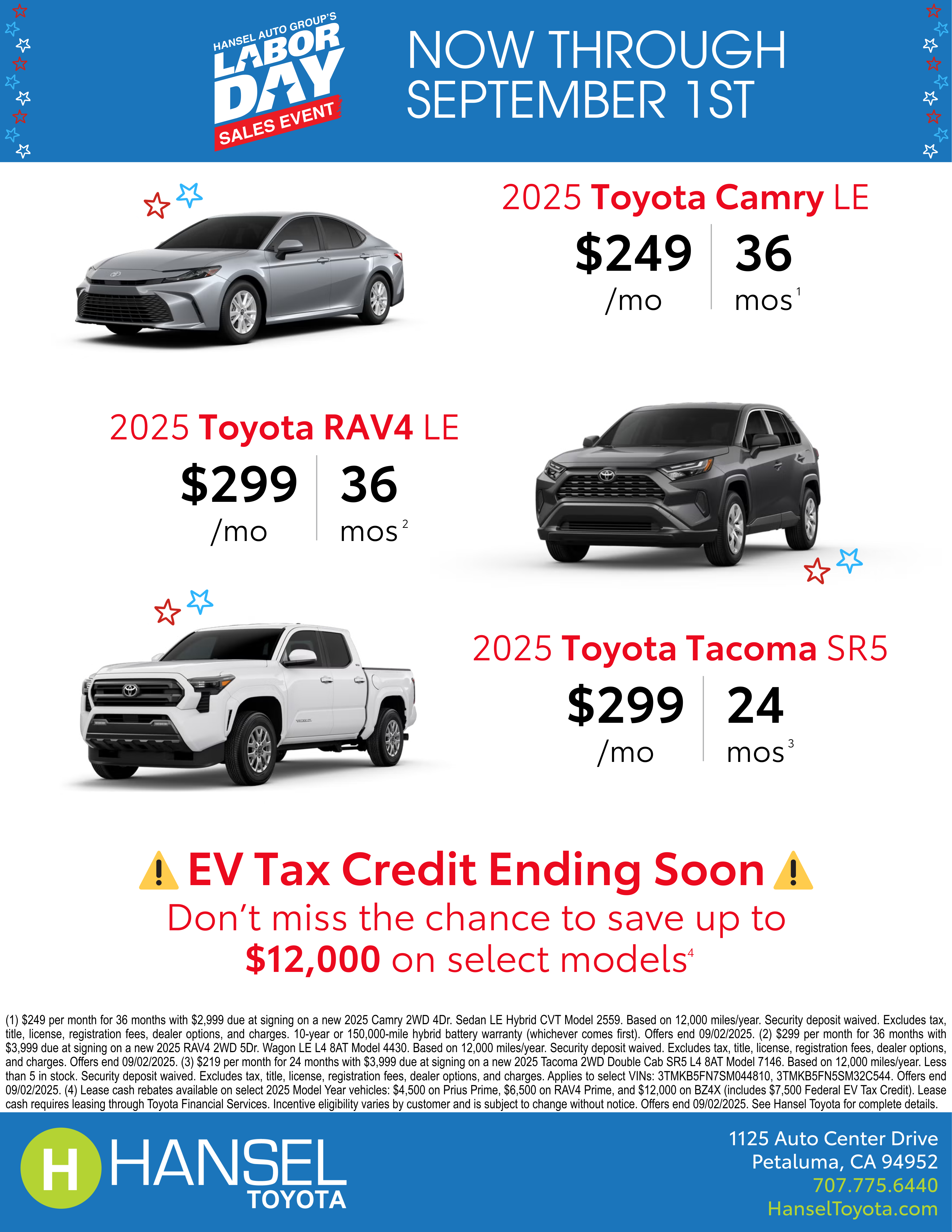 Toyota Labor Day Flyer