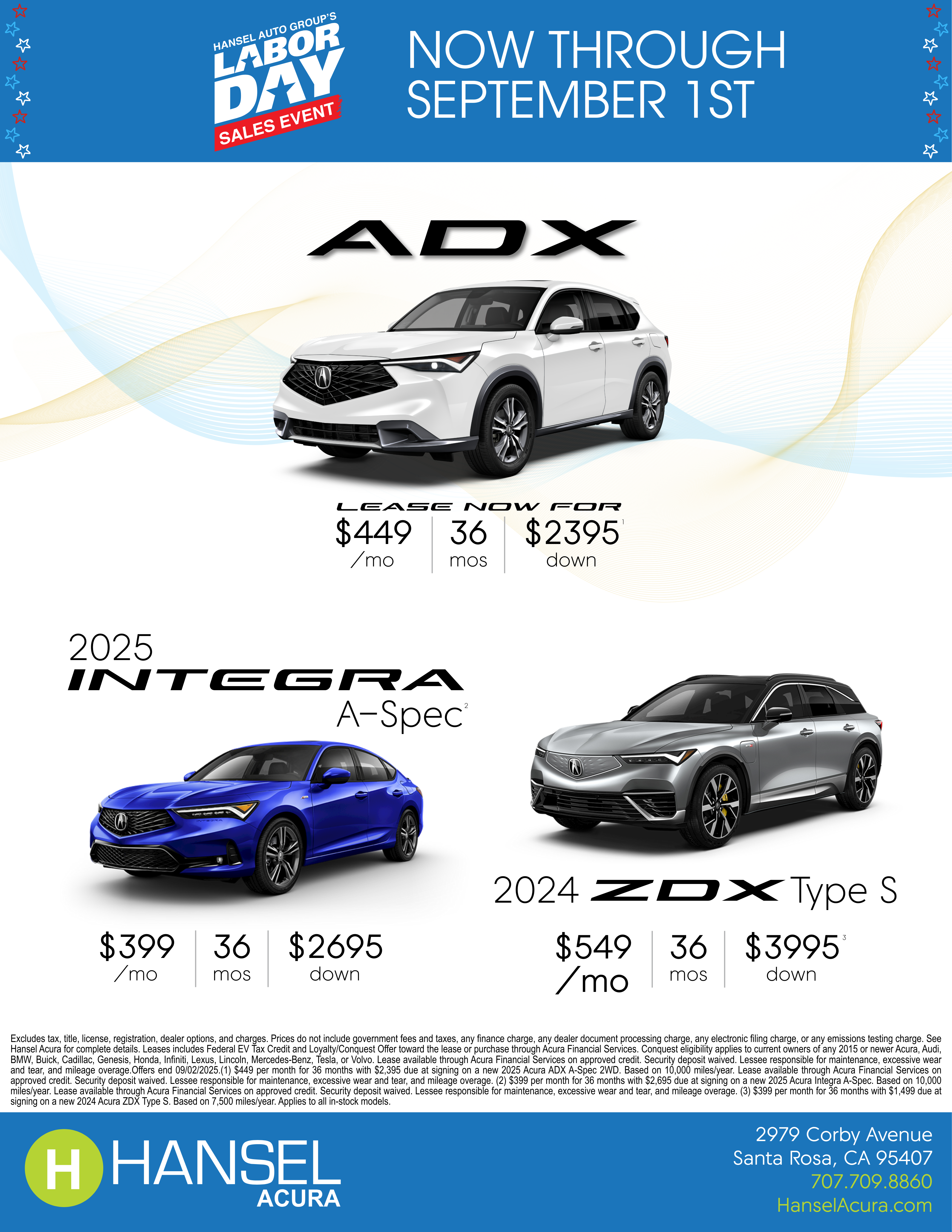 Acura Labor Day Flyer