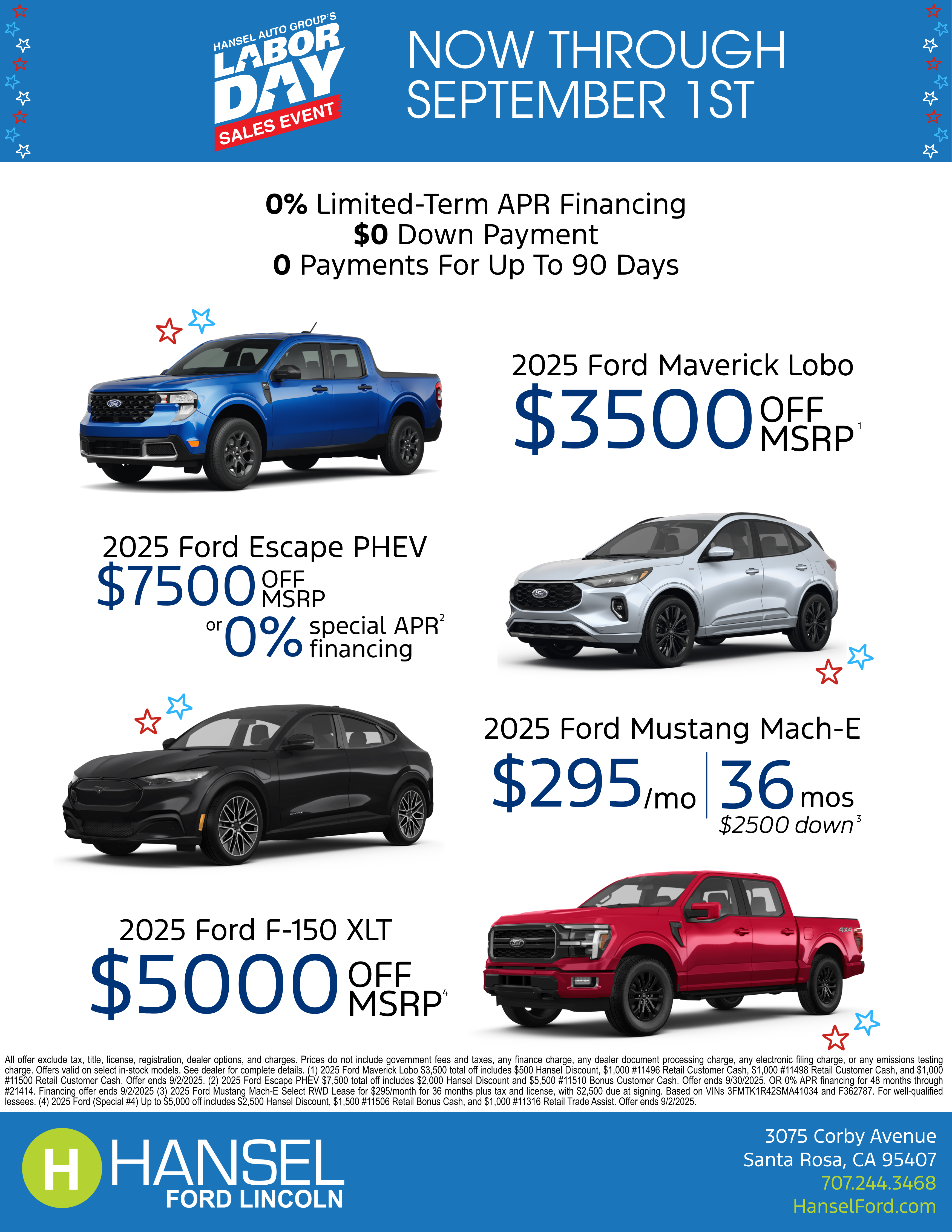 Hansel Ford Lincoln Labor Day Flyer