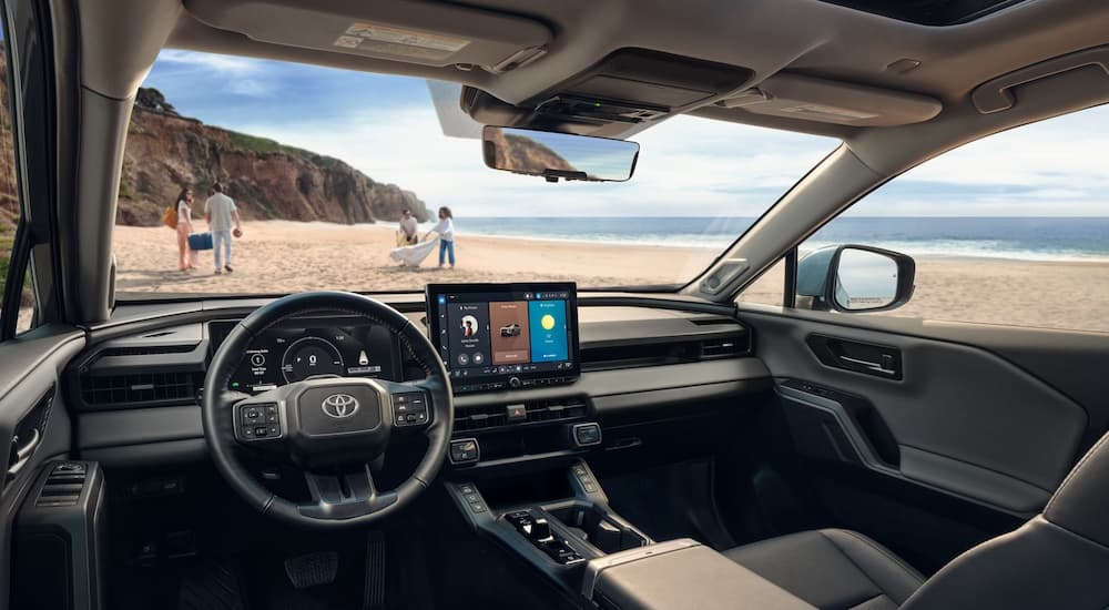 Steering wheel and center console in a 2026 Toyota RAV4 for sale