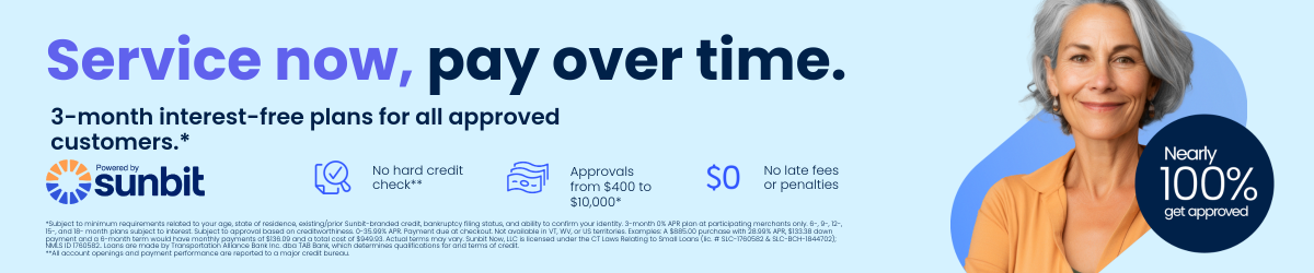 Service Now Pay Over Time With Sunbit