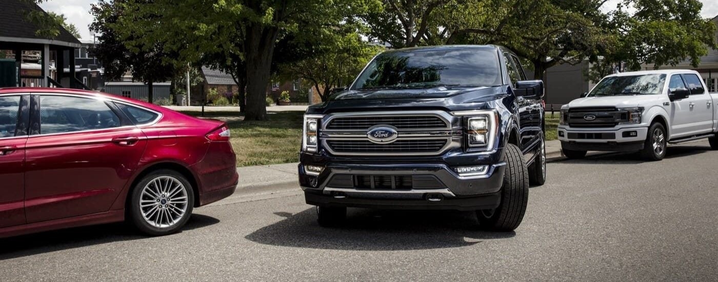 Black 2023 Ford F-150 parallel parking