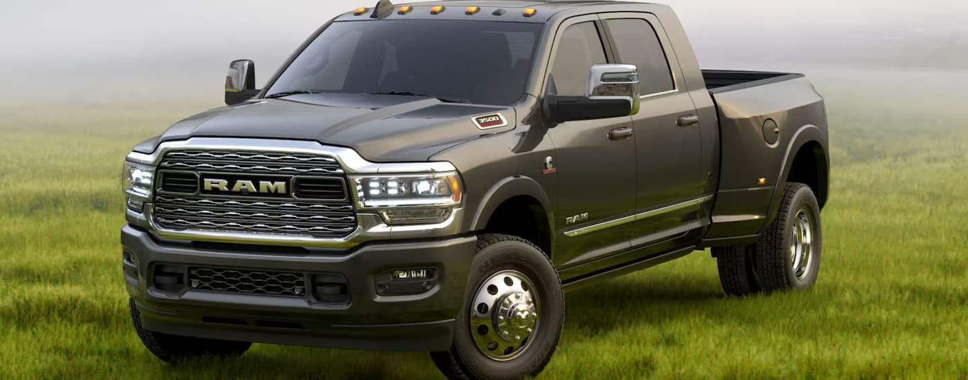 Grey 2025 Ram 3500 for sale near Poughkeepsie parked off-road.