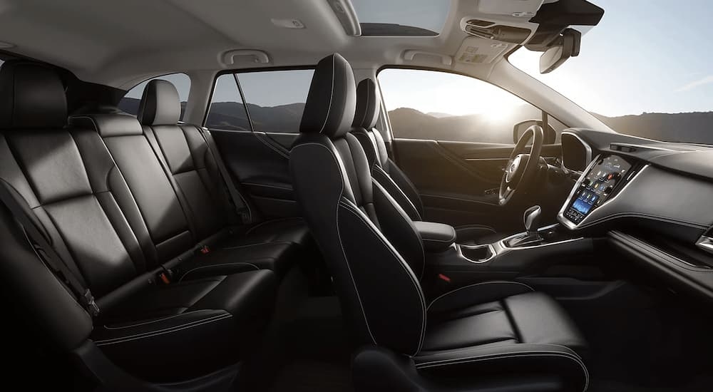 Black leather seats in a 2025 Subaru Outback