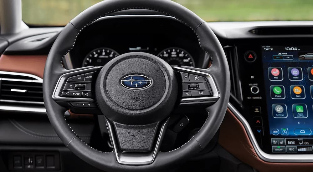 Steering wheel in a 2025 Subaru Outback