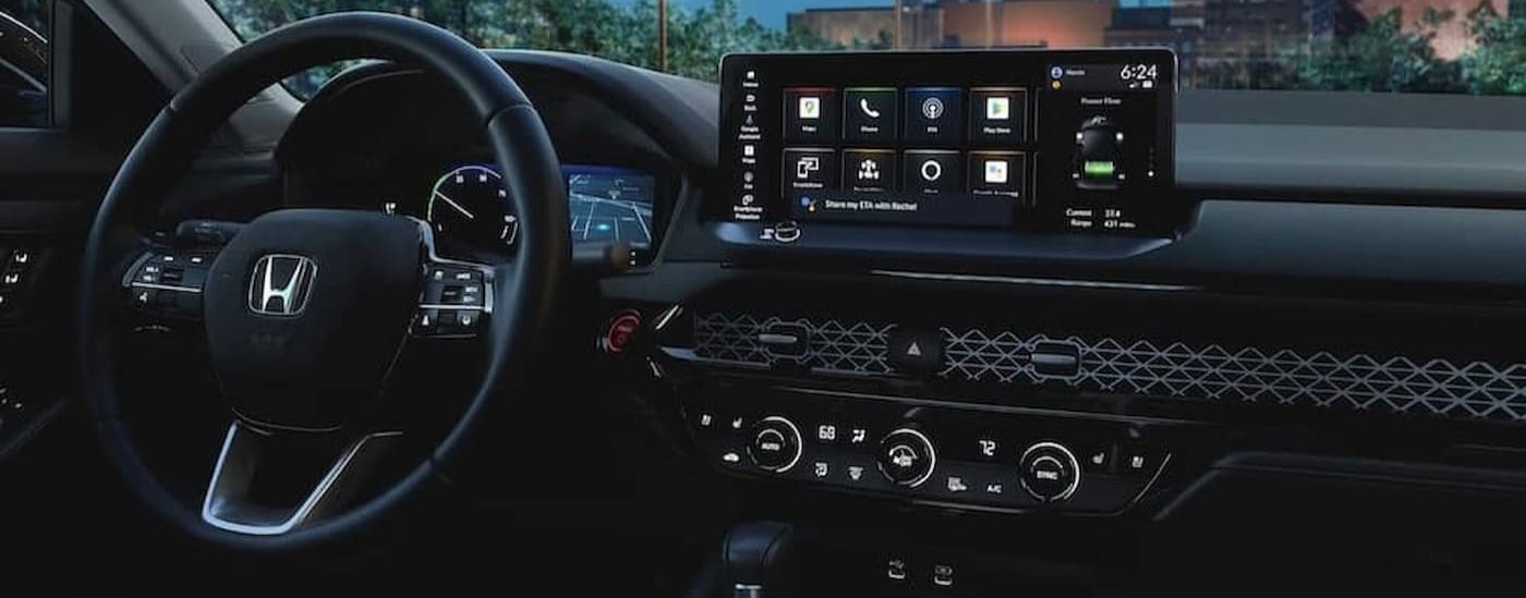 The black dash in a 2023 Honda Accord.