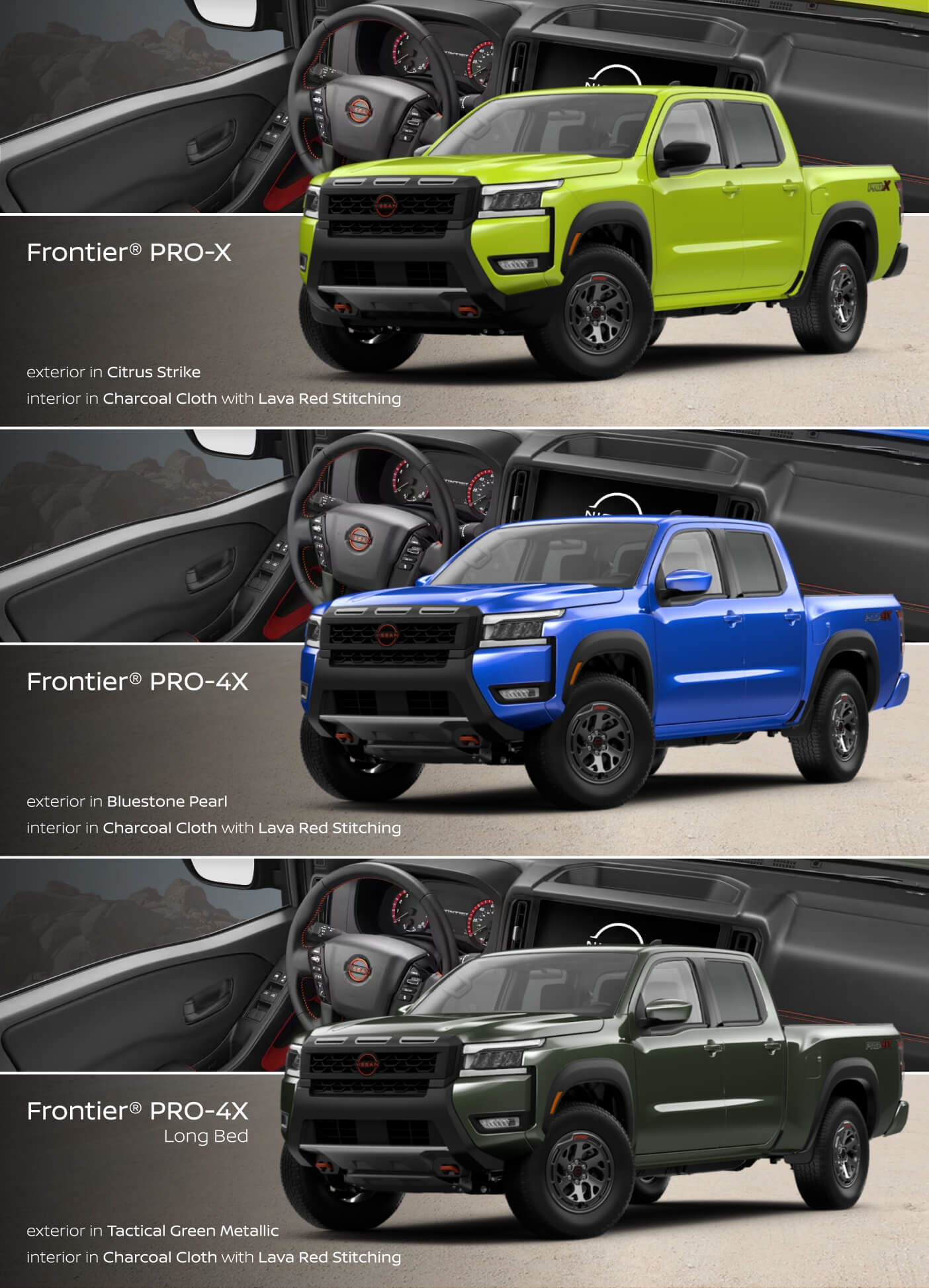 Nissan Frontier PRO-X, PRO-4X, PRO-4X Long Bed