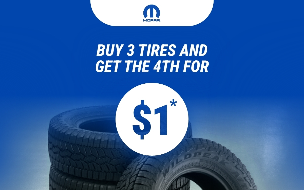 BUY 3 TIRES GET 4TH FOR $1