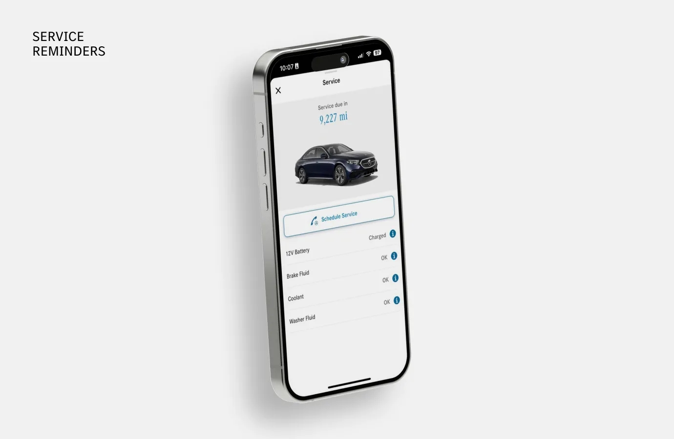 Mercedes-Benz App Service Reminders and Scheduling
