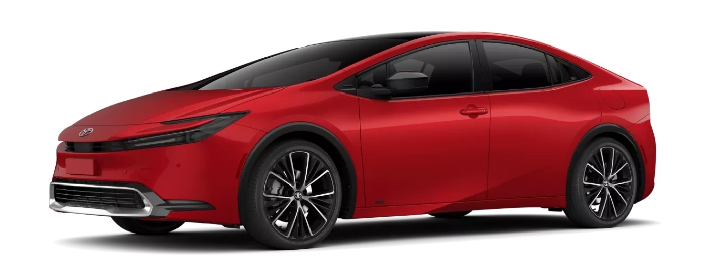 Red 2026 Toyota Prius Limited angled left