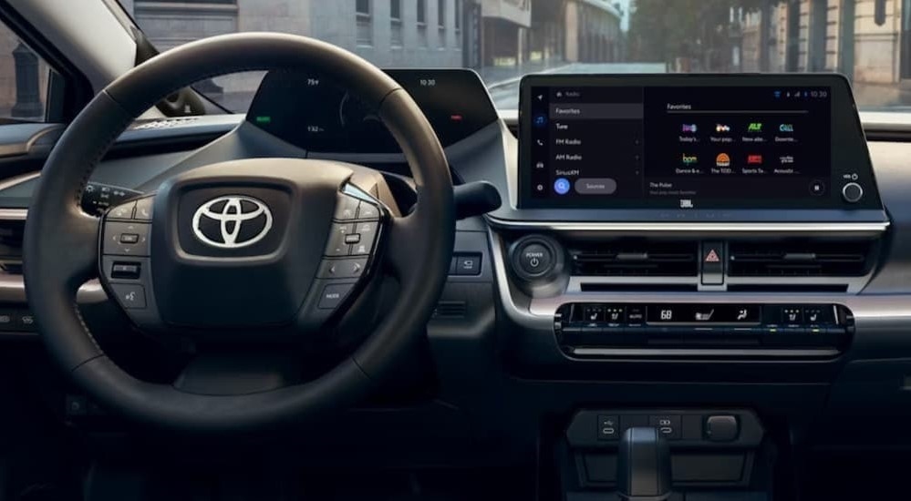 The black dash in a 2026 Toyota Prius.