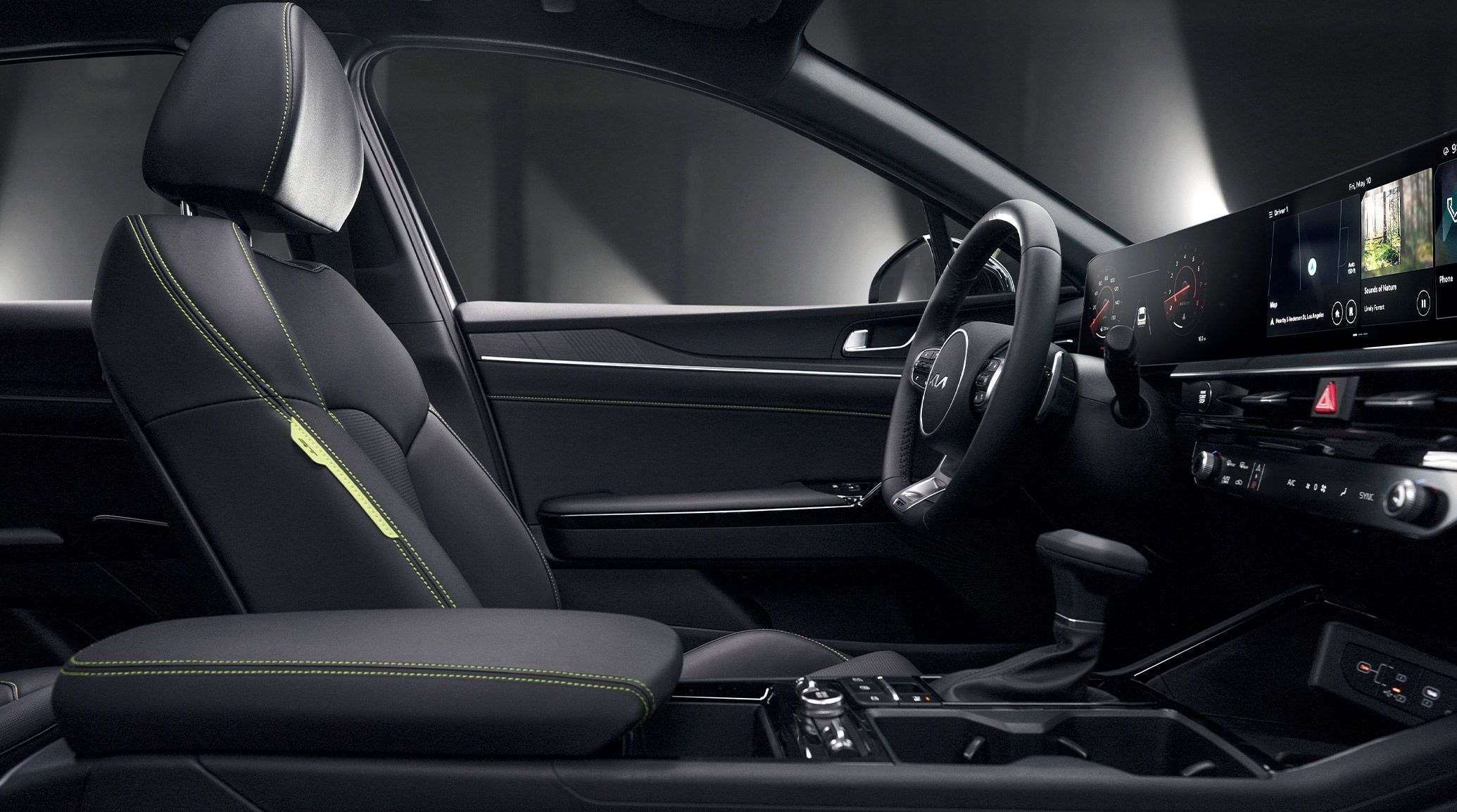 Side view of the interior of a 2025 Kia K5.