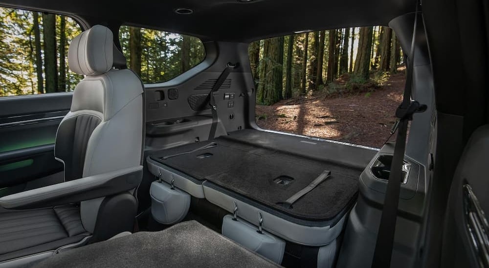 Rear cargo area in a 2026 Kia EV9.