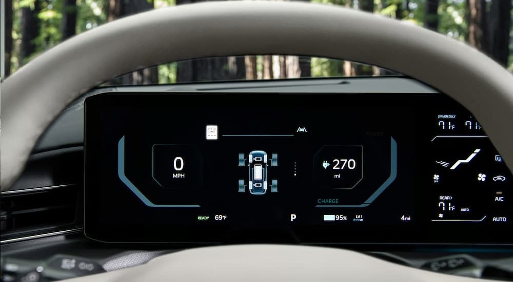 The digital dash in a 2026 Kia EV9.