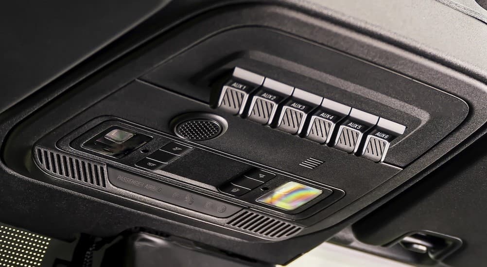 The ceiling controls in a 2025 Ford Bronco for sale near Poughkeepsie.