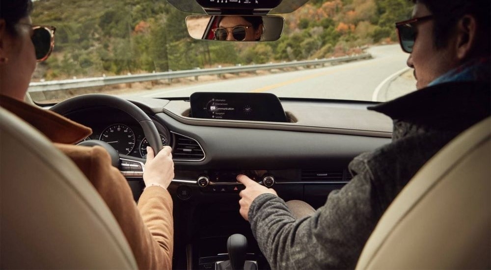 The black dash in a 2025 Mazda CX-30.