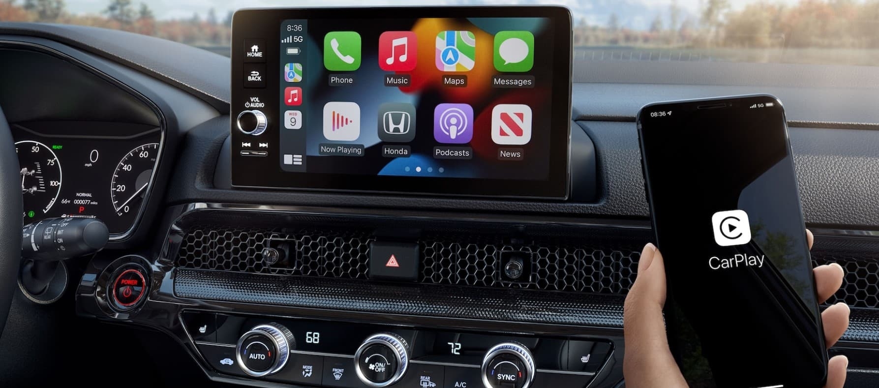 The black dash in a 2026 Honda CR-V Hybrid.