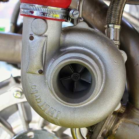 turbo charger on an engine in a car