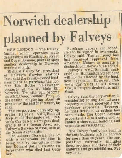 Falvey's Chrysler Dodge Jeep RAM Motors Norwich CT