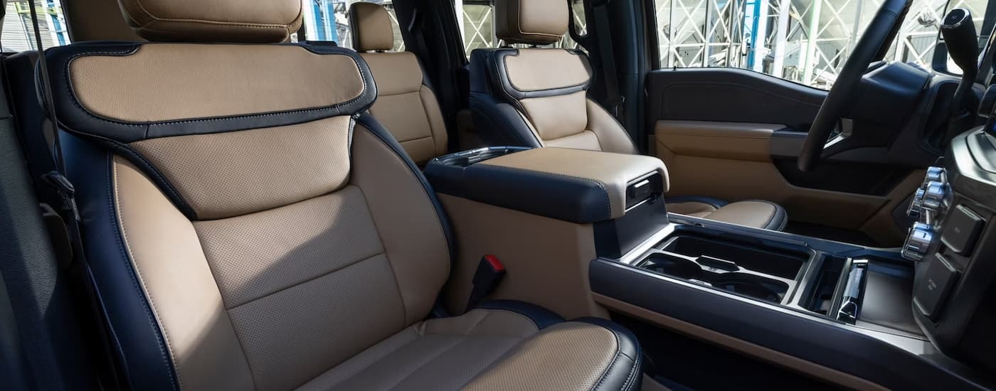 Black and tan leather interior in a 2026 Ford F-250 Super Duty for sale near Bennington