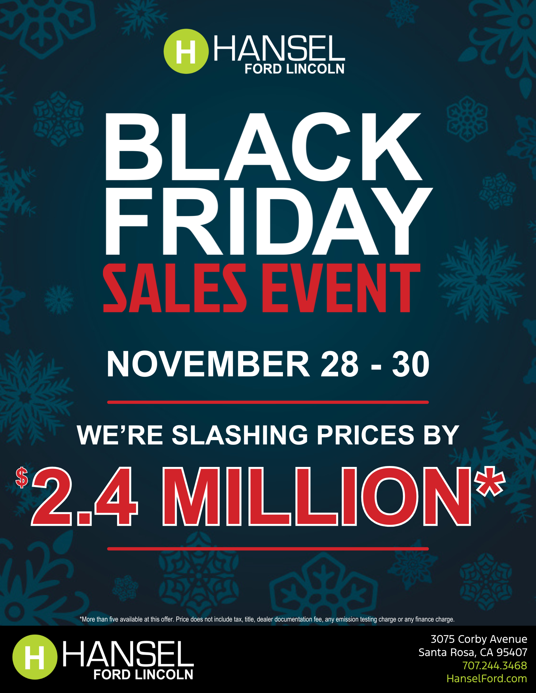 Hansel Ford Lincoln Black Friday Banner