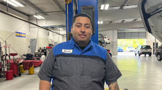 Eduardo Bernal at Fairfield Subaru service bay