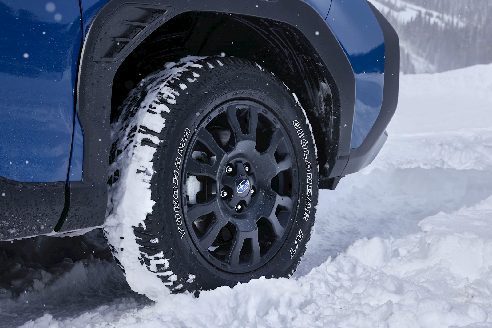 Winter driving near Herriman, Utah—Subaru with winter tires