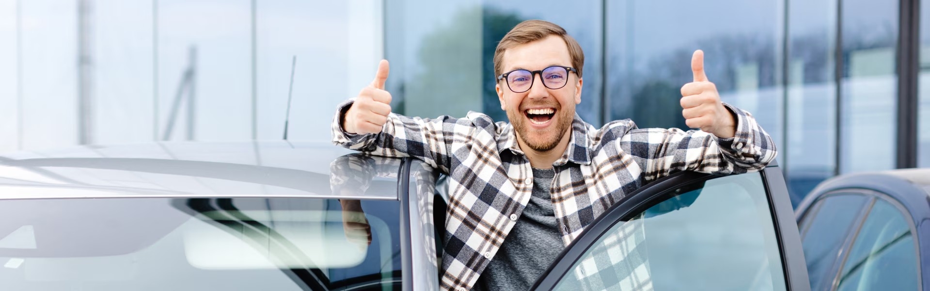 Smiling driver - first car